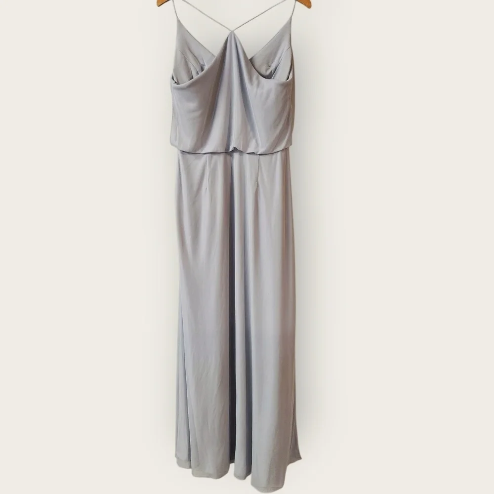Alfred Sung Platinum Maxi Dress Sz 4 - Picture 5 of 8
